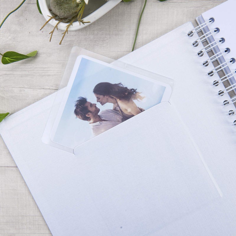 Gearchic 10 x 10 Inch DIY Scrapbook Photo Album with Window Design Cover 80 Pages Craft Paper Memory Book for Weeding Anniversary Travel and Baby (White) - Image 4